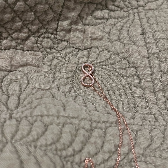 14K ROSE GOLD INFINITY PAVÉ NECKLACE - Picture 14 of 15